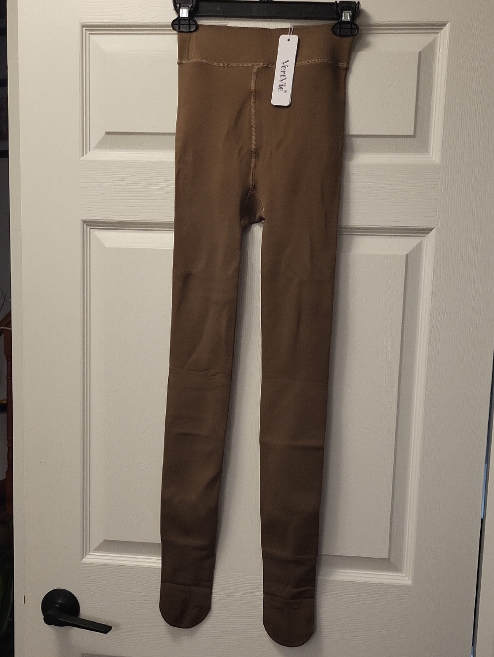 Neutral Brown Footed Leggings for Women by Vervé